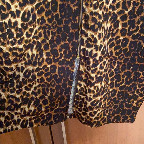 Sleeveless leopard zipper down dress - Picture 4 of 4